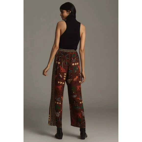 FARM Rio Brown Wide Leg Pants with Animal Print - Picture 7 of 16